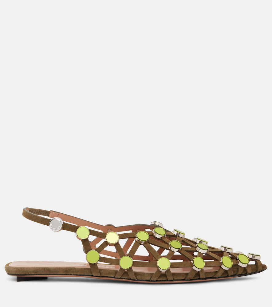 The Attico Grid embellished ballet flats