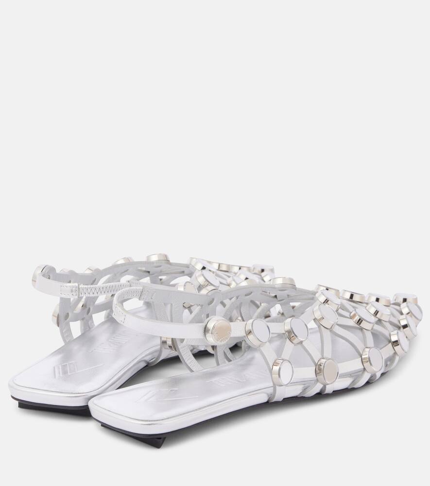 The Attico Grid leather ballet flats
