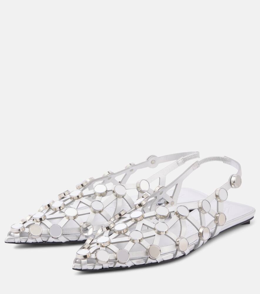 The Attico Grid leather ballet flats