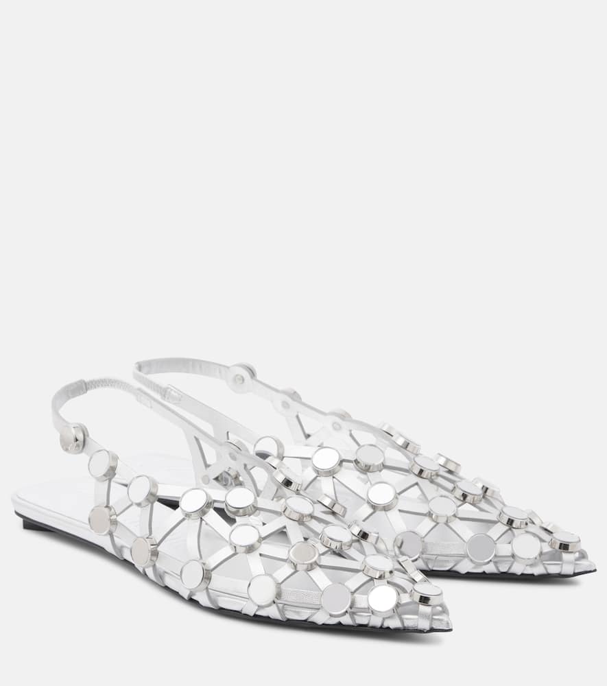 The Attico Grid leather ballet flats