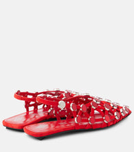 The Attico Grid studded suede slingback flats