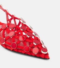 The Attico Grid studded suede slingback flats