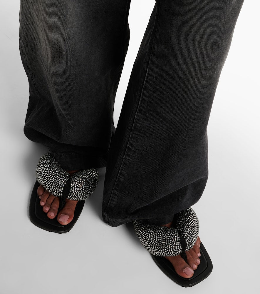 The Attico Indie embellished leather thong sandals