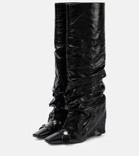 The Attico Juno 95 leather knee-high boots