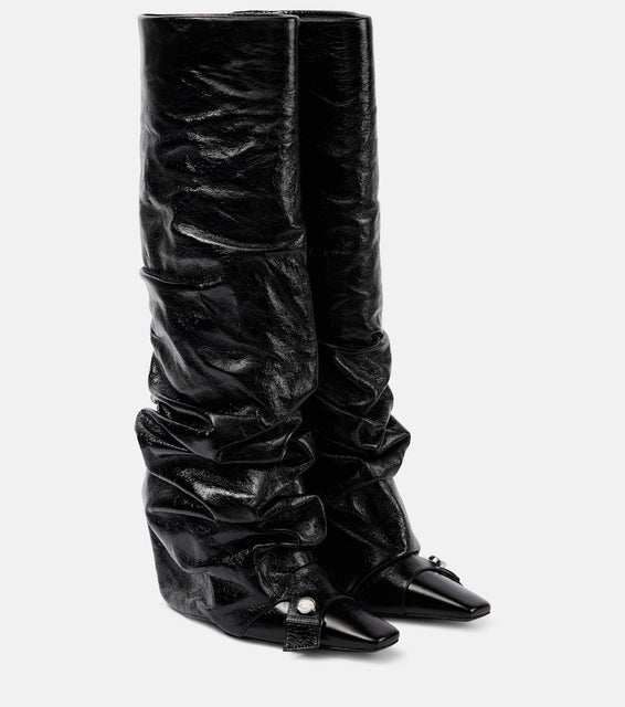 The Attico Juno 95 leather knee-high boots