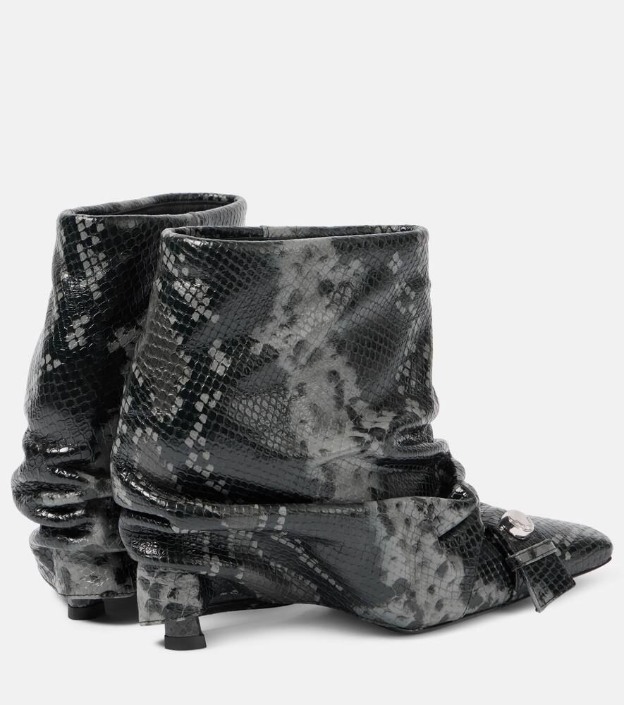The Attico Juno 95 snake-effect leather ankle boots