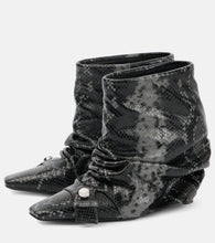 The Attico Juno 95 snake-effect leather ankle boots