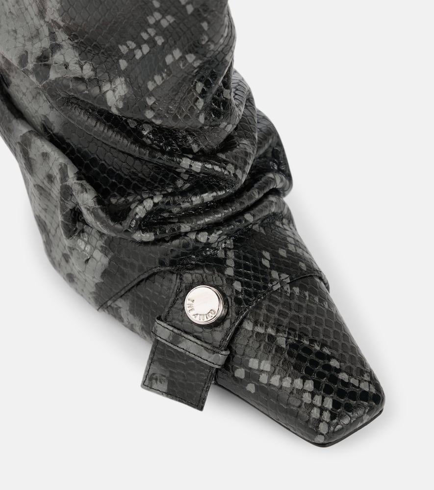 The Attico Juno 95 snake-effect leather ankle boots