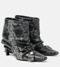 The Attico Juno 95 snake-effect leather ankle boots