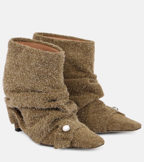 The Attico Juno 95 suede ankle boots