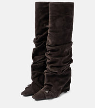 The Attico Juno 95 suede knee-high boots