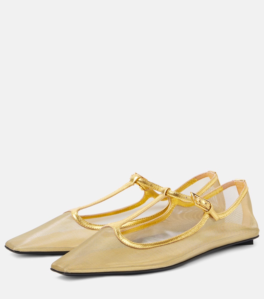 The Attico Juno mesh Mary Jane flats