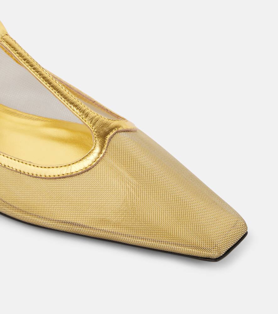 The Attico Juno mesh Mary Jane flats