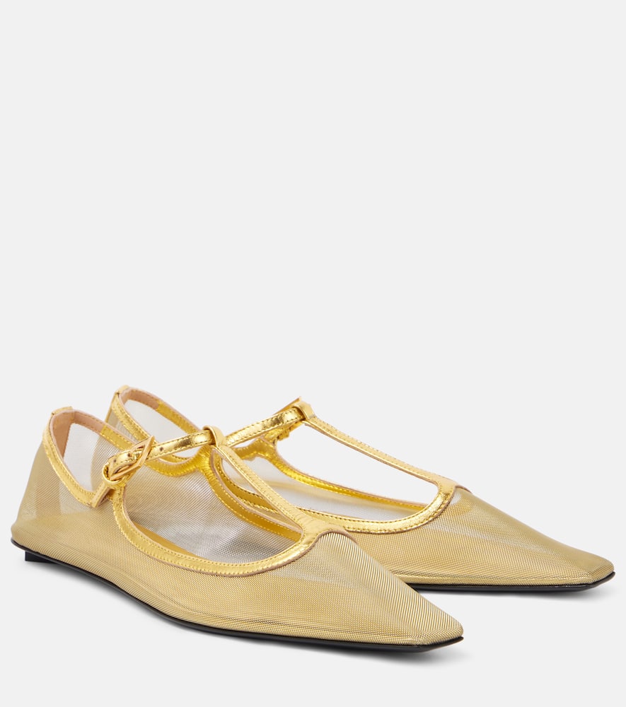 The Attico Juno mesh Mary Jane flats