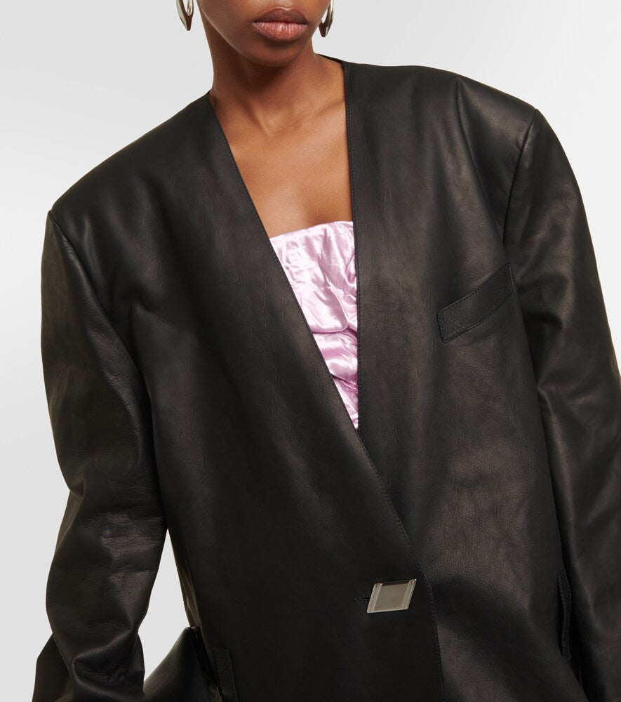 The Attico Leather maxi coat