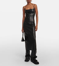 The Attico Leather midi dress