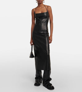 The Attico Leather midi dress