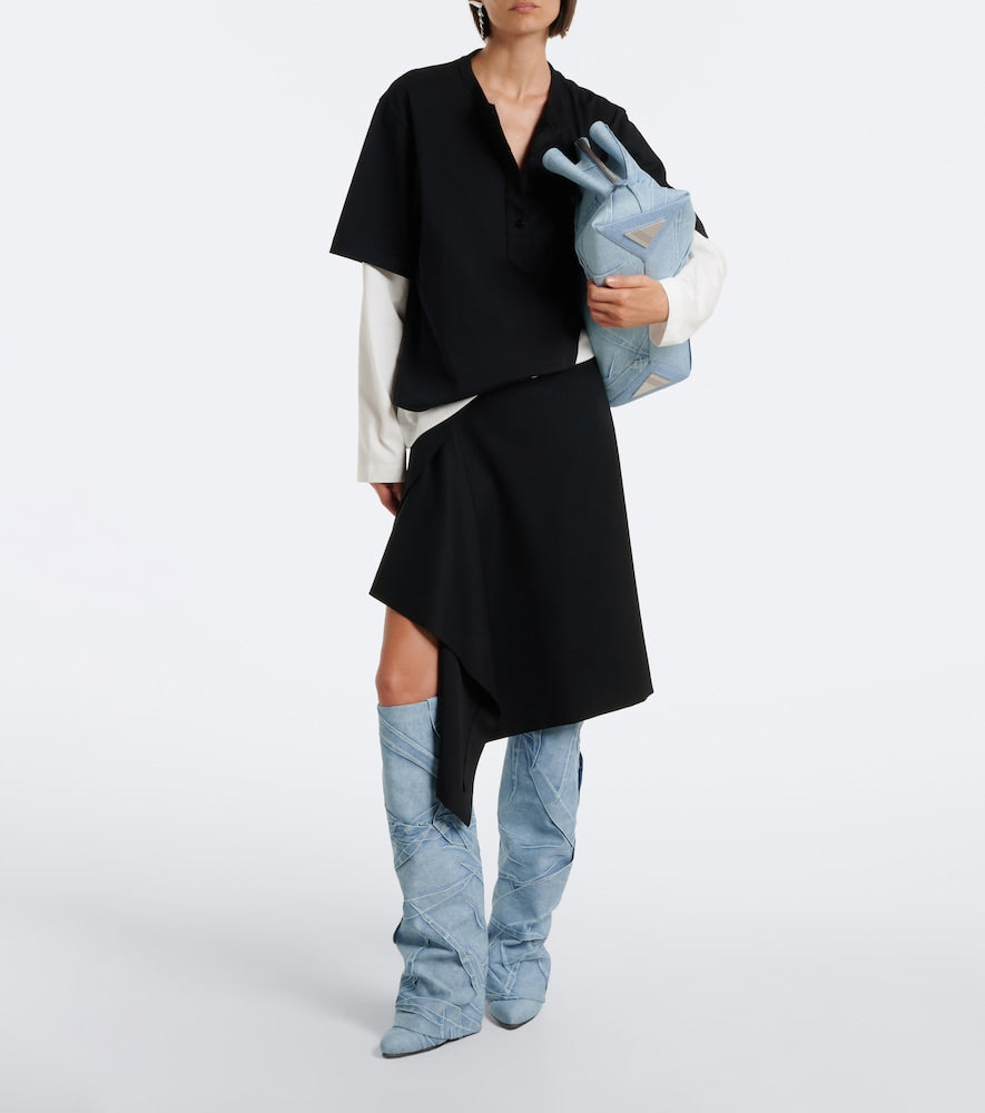 The Attico Leon denim knee-high boots