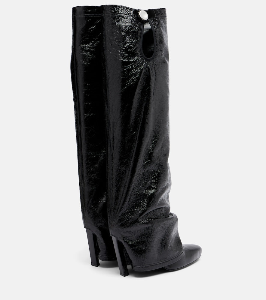 The Attico Leon patent leather knee-high boots