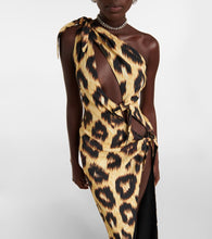 The Attico Leopard-print cutout maxi dress