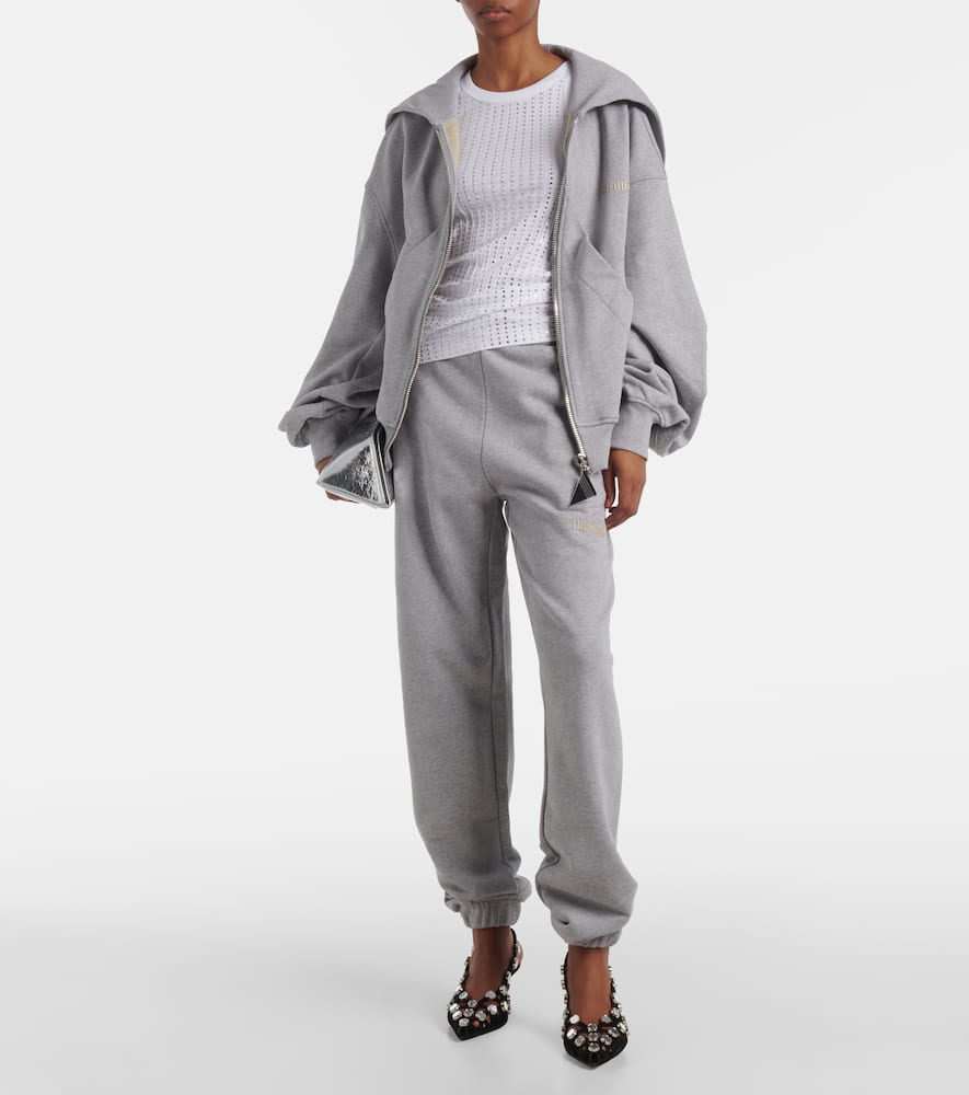 The Attico Logo cotton fleece hoodie