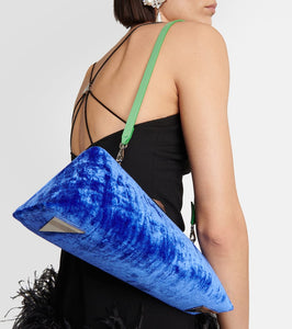 The Attico Long Night velvet clutch