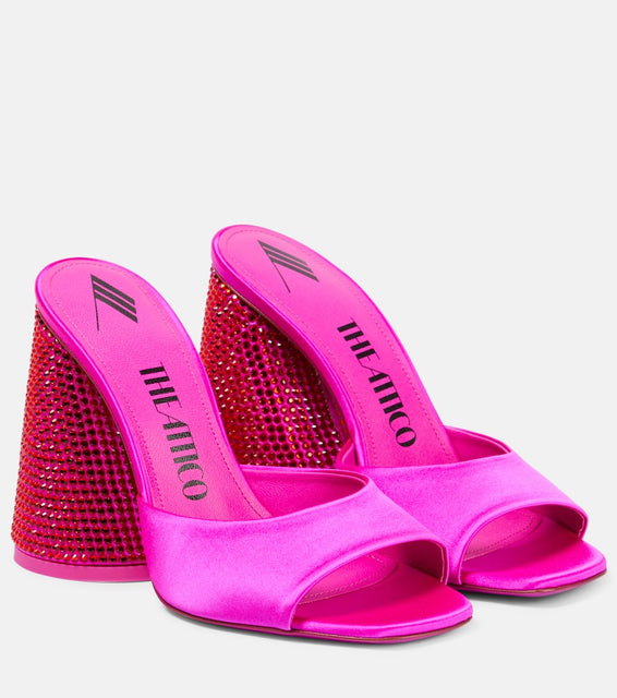 The Attico Luz embellished satin mules
