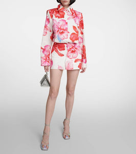 The Attico Margot floral cotton shirt dress