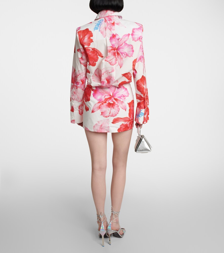 The Attico Margot floral cotton shirt dress