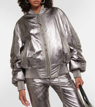 The Attico Metallic leather bomber jacket