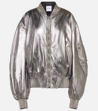 The Attico Metallic leather bomber jacket