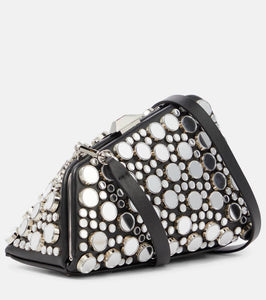 The Attico Midnight Mini studded leather clutch