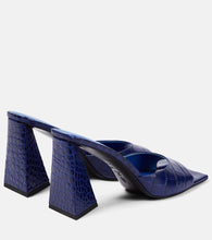 The Attico Mini Devon 85 croc-effect leather mules