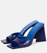 The Attico Mini Devon 85 croc-effect leather mules