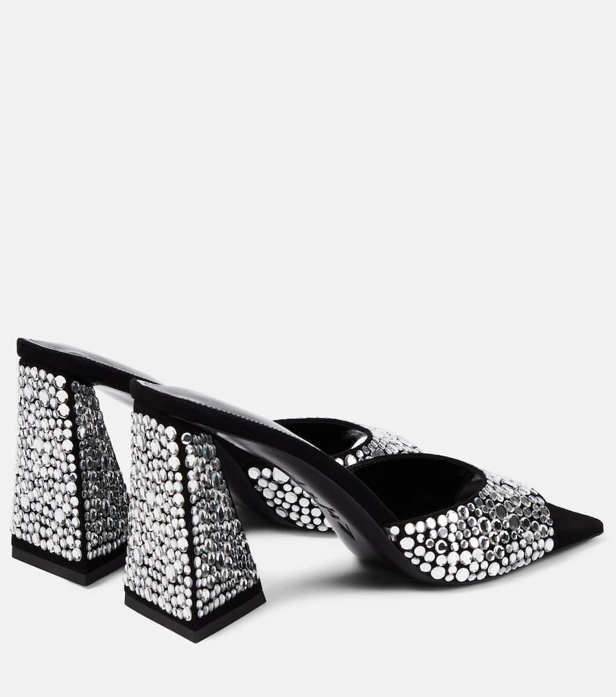 The Attico Mini Devon 85 embellished suede mules