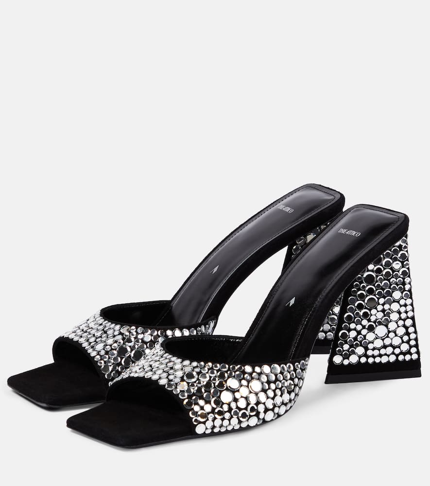 The Attico Mini Devon 85 embellished suede mules