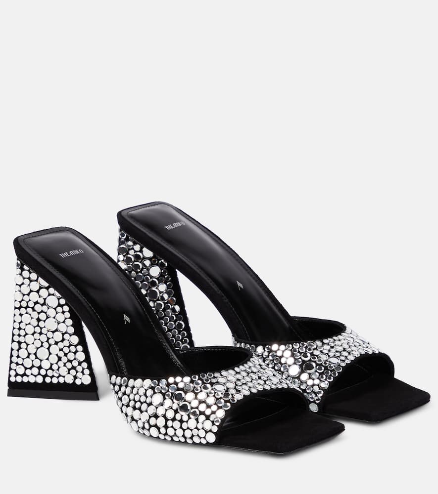 The Attico Mini Devon 85 embellished suede mules