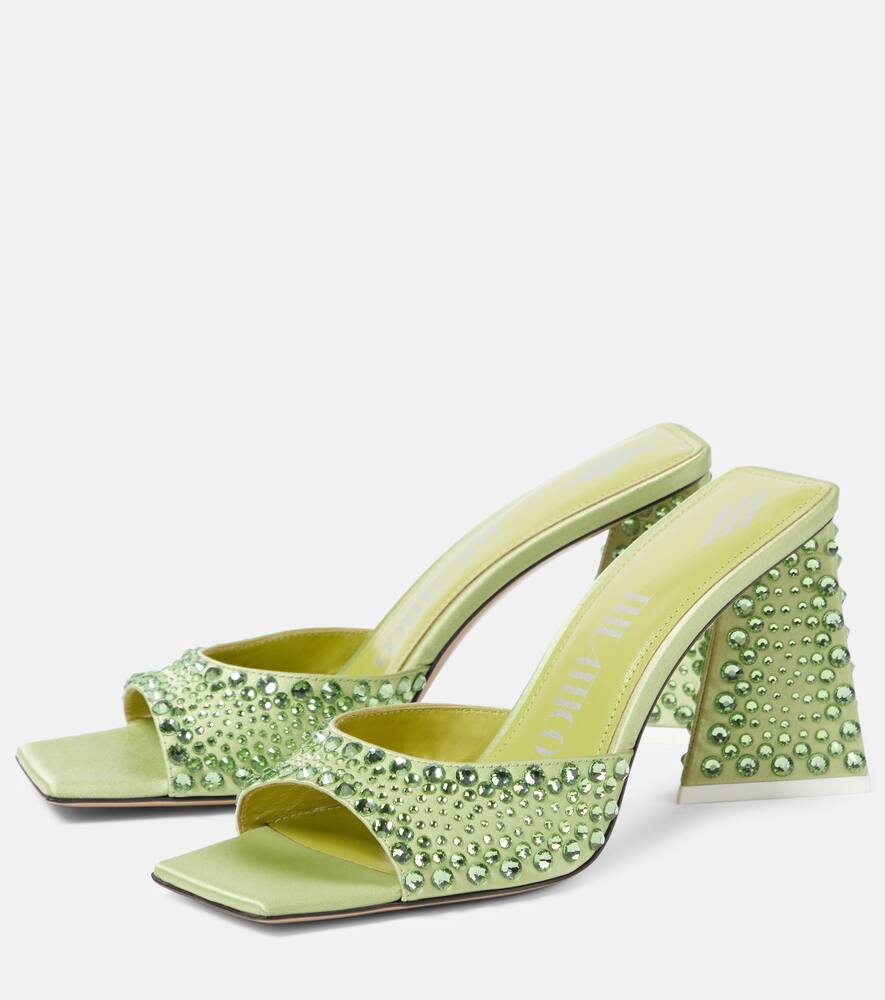 The Attico Mini Devon embellished satin mules