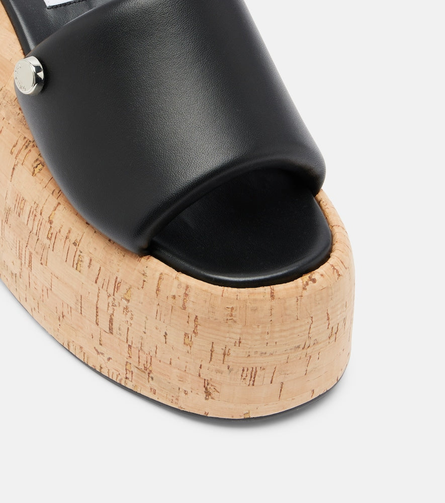 The Attico Mochi leather platform slides