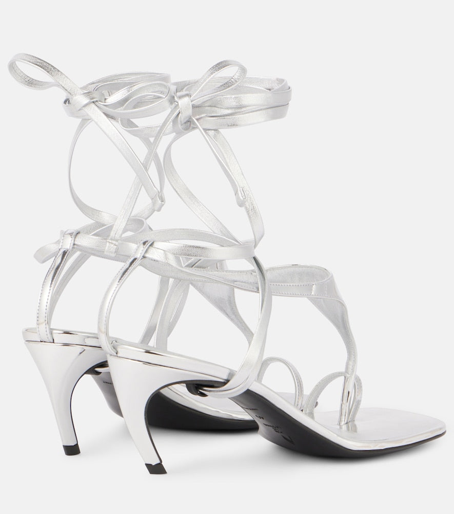 The Attico Nova 65 metallic leather thong sandals