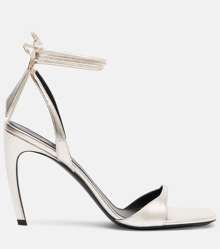 The Attico Ora 95 metallic leather slingback sandals