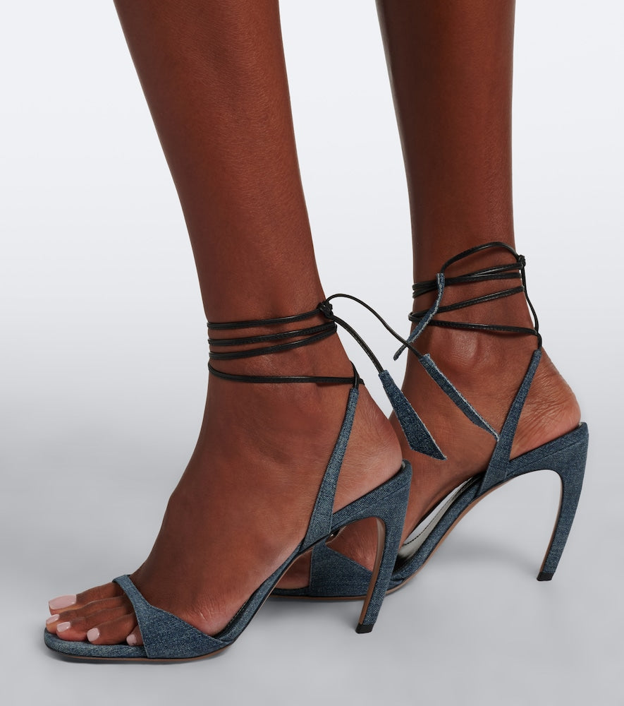 The Attico Ora denim slingback sandals