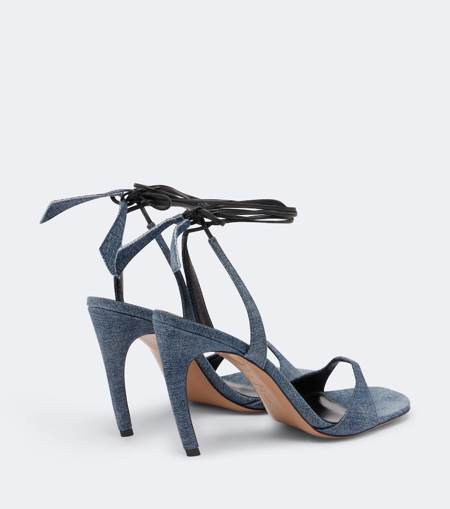 The Attico Ora denim slingback sandals