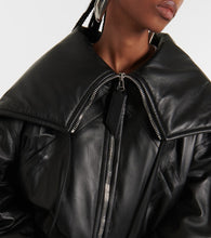 The Attico Oversized leather bomber jacket