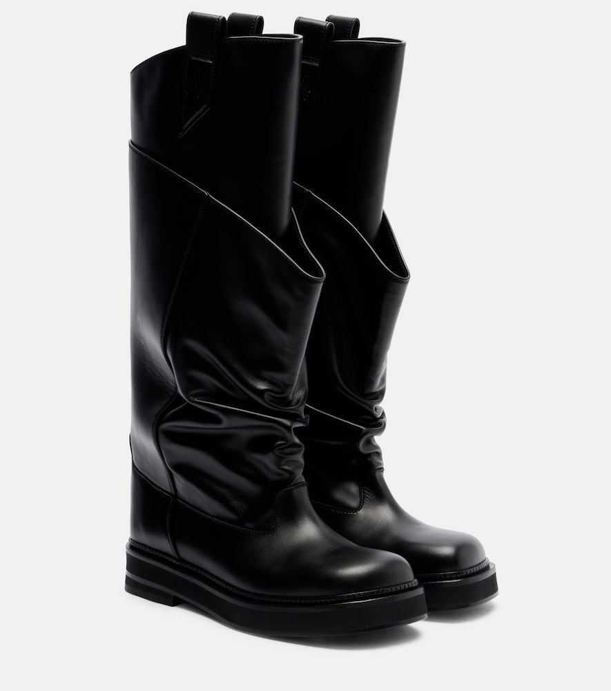 The Attico Passeggiata leather combat boots