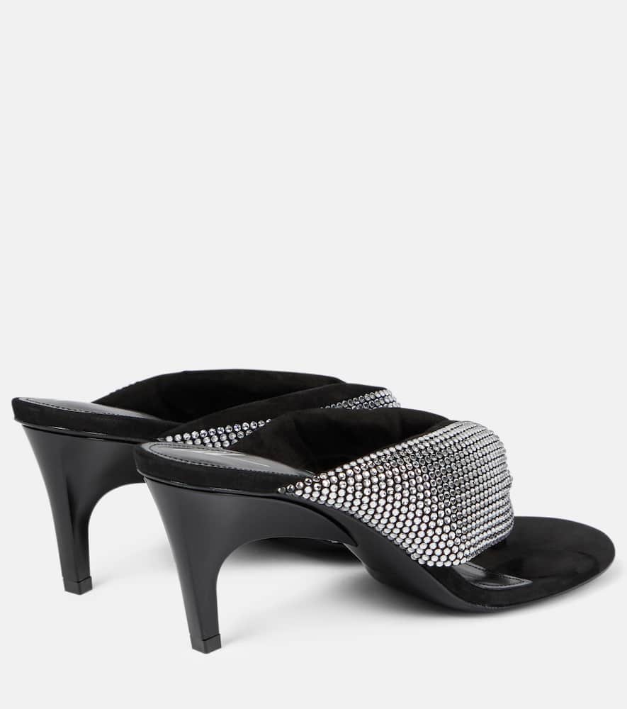 The Attico Rem satin crystal-embellished thong sandals