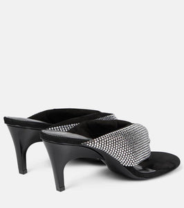 The Attico Rem satin crystal-embellished thong sandals