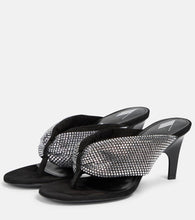 The Attico Rem satin crystal-embellished thong sandals