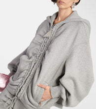 The Attico Ruched cotton jersey zip-up hoodie