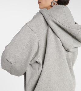 The Attico Ruched cotton jersey zip-up hoodie